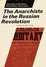 The Anarchists in the Russian Revolution by Paul Avrich