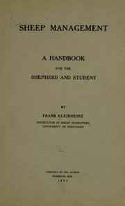 Cover of: Sheep management by Frank Kleinheinz, Frank Kleinheinz