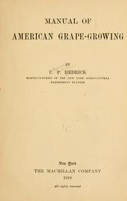 Cover of: Manual of American grape-growing