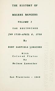 Cover of: The history of Rogers' rangers. by Burt Garfield Loescher