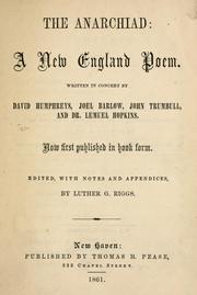 Cover of: The Anarchiad: a New England poem