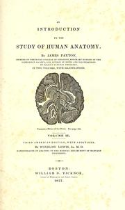 Cover of: introduction to the study of human anatomy | James Paxton