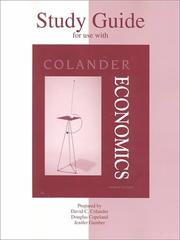 Cover of: Study Guide for use with Economics by David C. Colander, David C. Colander