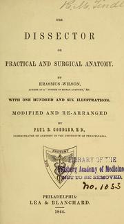 Cover of: dissector | Wilson, Erasmus Sir