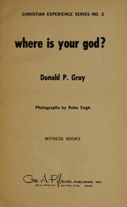 Cover of: Where is your God?