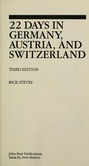 Cover of: 22 Days in Germany, Austria, and Switzerland (Jmp Travel)