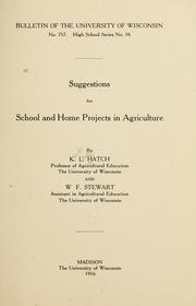 Cover of: Suggestions for school and home projects in agriculture