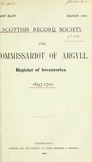 The commissariot of Argyll by Argyllshire, Scot. (Commissariot)