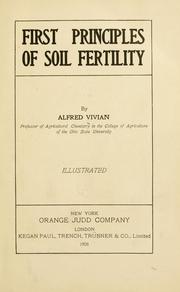 Cover of: First principles of soil fertility