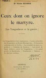 Ceux dont on ignore le martyre by Victor Kuhne