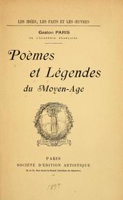 Cover of: Poèmes et légendes du moyen-âge by Gaston Paris