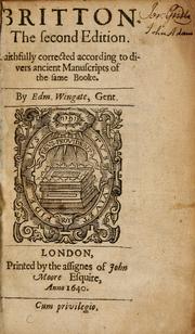 Cover of: Britton: (a treatise on the laws of England).
