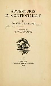 Cover of: Adventures in contentment by David Grayson