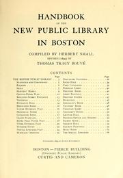 Cover of: Handbook of the new Public library in Boston by Herbert Small