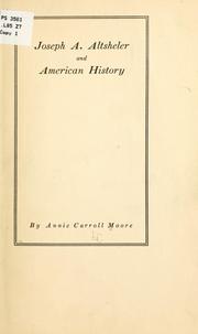 Cover of: Joseph A. Altsheler and American history.
