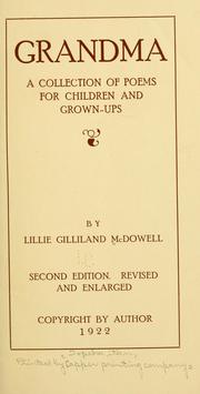 Cover of: Grandma by Lillie Gilliland McDowell