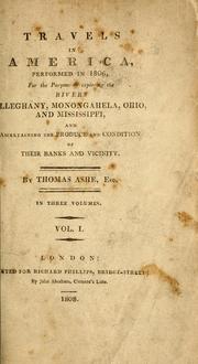 Cover of: Travels in America performed in 1806 by Ashe, Thomas