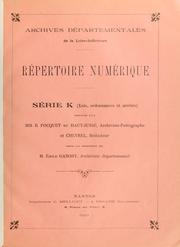 Cover of: Répertoire numérique. by Archives départementales de la Loire-Atlantique.