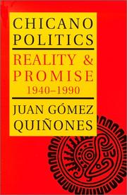 Cover of: Chicano Politics: Reality and Promise 1940-1990 (The Calvin P. Horn Lectures in Western History and Culture)