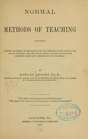 Cover of: Normal methods of teaching by Brooks, Edward