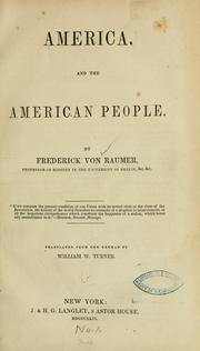 Cover of: America and the American people.
