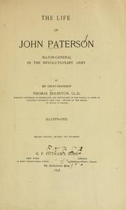 Cover of: The life of John Paterson: major-general in the Revolutionary Army