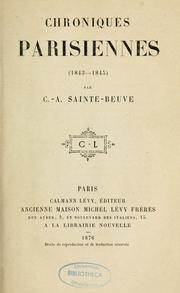 Cover of: Chroniques parisiennes (1843-1845)