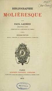 Cover of: Bibliographie moliéresque