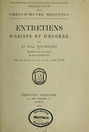 Cover of: Entretiens d'Ariste et d'Eugène, par le père Bouhours