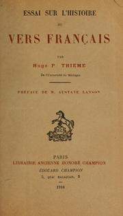 Cover of: Essai sur l'histoire du vers français