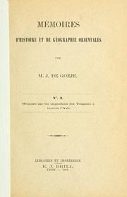 Cover of: Mémoire sur les migrations des Tsiganes à travers l'Asie by M. J. de Goeje