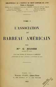 L' Association du barreau américain by G. Madier