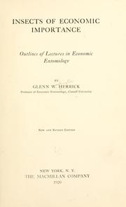Insects of economic importance by Herrick, Glenn W.