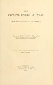 Cover of: The principal species of wood by Snow, Charles H.