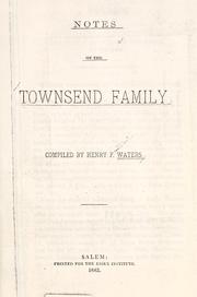 Notes on the Townsend family