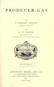 Cover of: Producer gas by Joseph Emerson Dowson