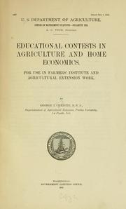Cover of: Educational contests in agriculture and home economics. by George Irving Christie