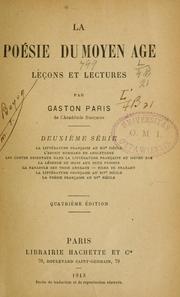 Cover of: La poésie du moyen âge by Gaston Paris