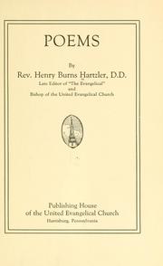 Cover of: Poems by Hartzler, Henry Burns Bp., Hartzler, Henry Burns Bp.