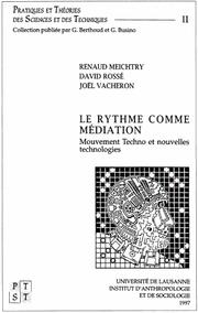 Cover of: Le rythme comme médiation by Renaud Meichtry