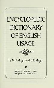 Cover of: Encyclopedic dictionary of English usage