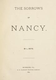Cover of: The sorrows of Nancy. by L. Boyd
