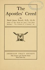 Cover of: The Apostles' creed by Burrell, David James