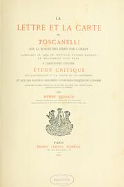 Cover of: La lettre et la carte de Toscanelli sur la route des Indes par l'ouest by Henry Vignaud