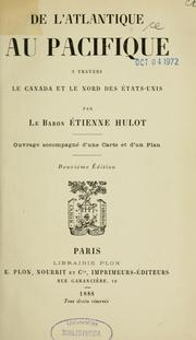 Cover of: De l'Atlantique au Pacifique à travers le Canada et le nord des États-Unis