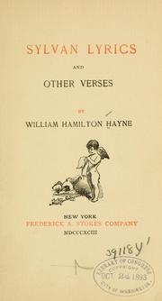 Cover of: Sylvan lyrics and other verses by William Hamilton Hayne