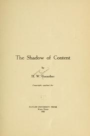 Cover of: The shadow of content