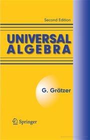 Cover of: Universal algebra by George A. Gratzer