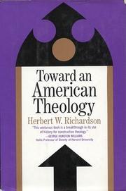 Cover of: Toward an American theology