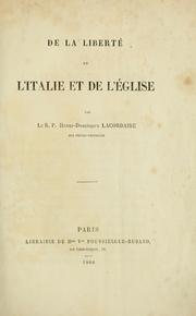 Cover of: De la liberté de l'Italie et de l'Eglise